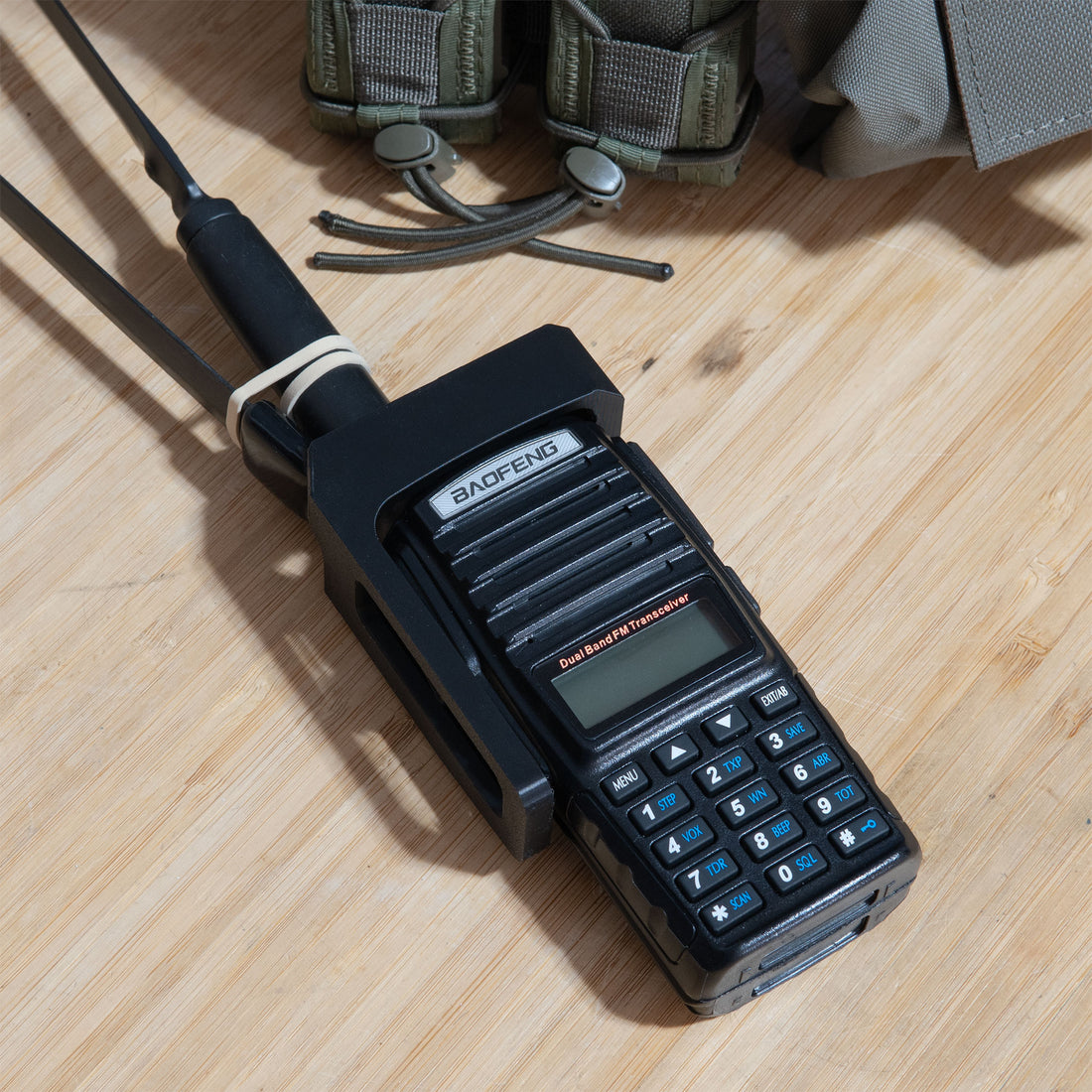 Baofeng UV-82 Exoskeleton on desk